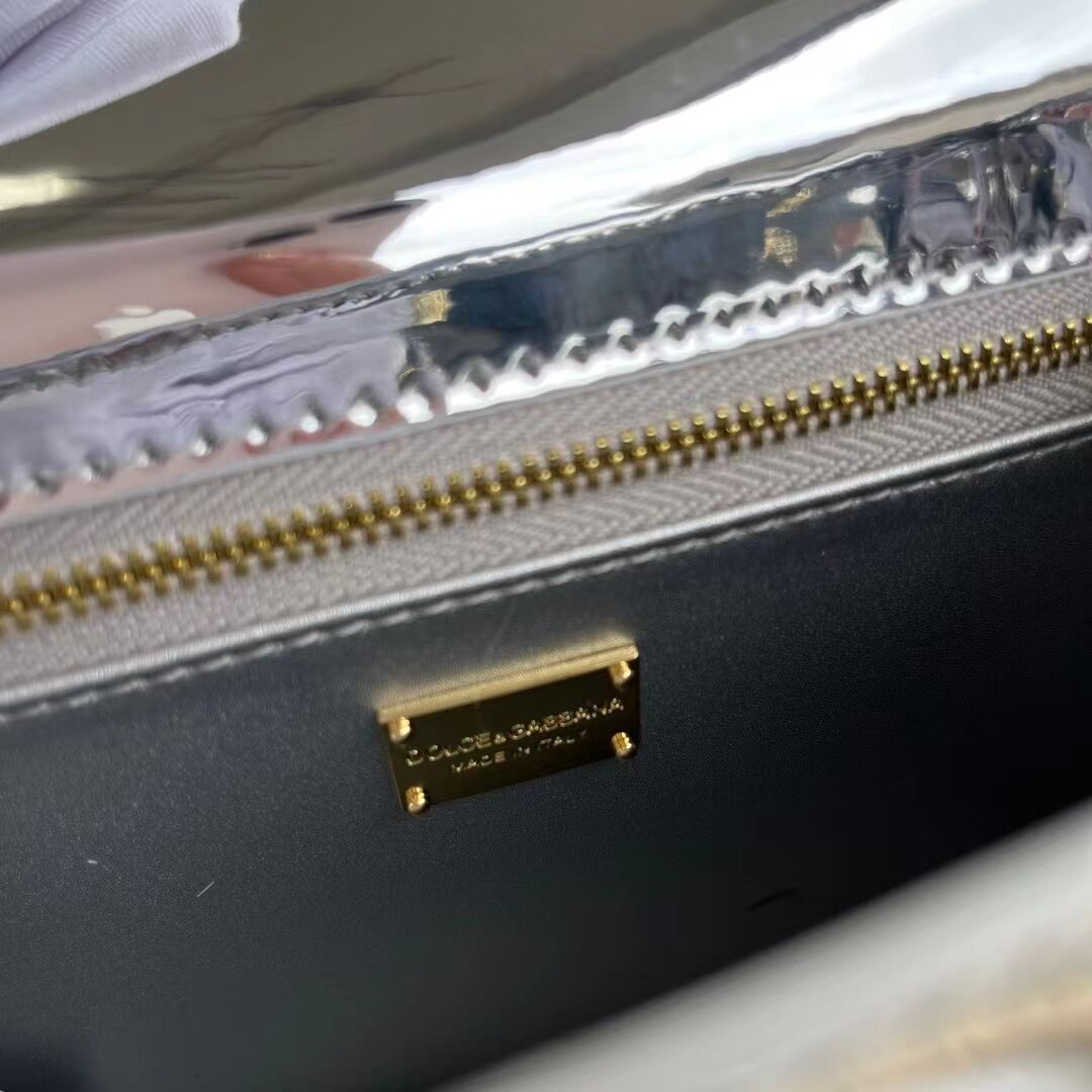 Dolce & Gabbana Patent leather Shoulder Bag G6551 silver Dolce & Gabbana Patent leather Shoulder Bag G6551 silver