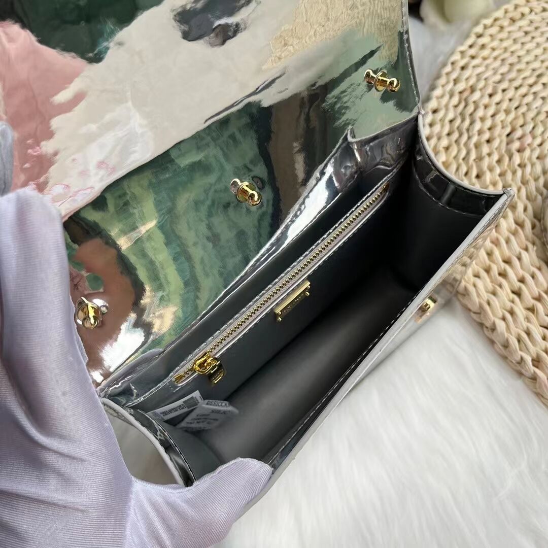 Dolce & Gabbana Patent leather Shoulder Bag G6551 silver Dolce & Gabbana Patent leather Shoulder Bag G6551 silver