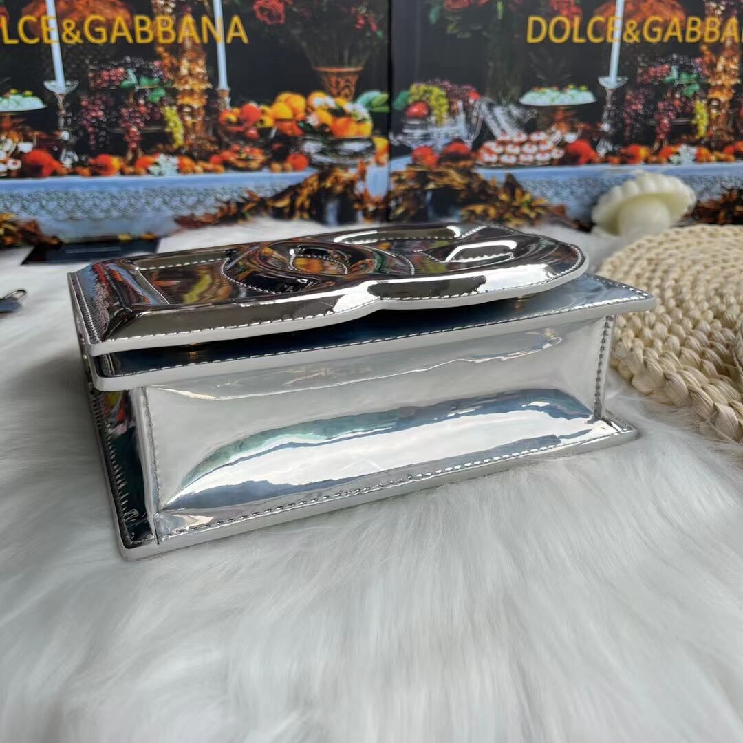 Dolce & Gabbana Patent leather Shoulder Bag G6551 silver Dolce & Gabbana Patent leather Shoulder Bag G6551 silver
