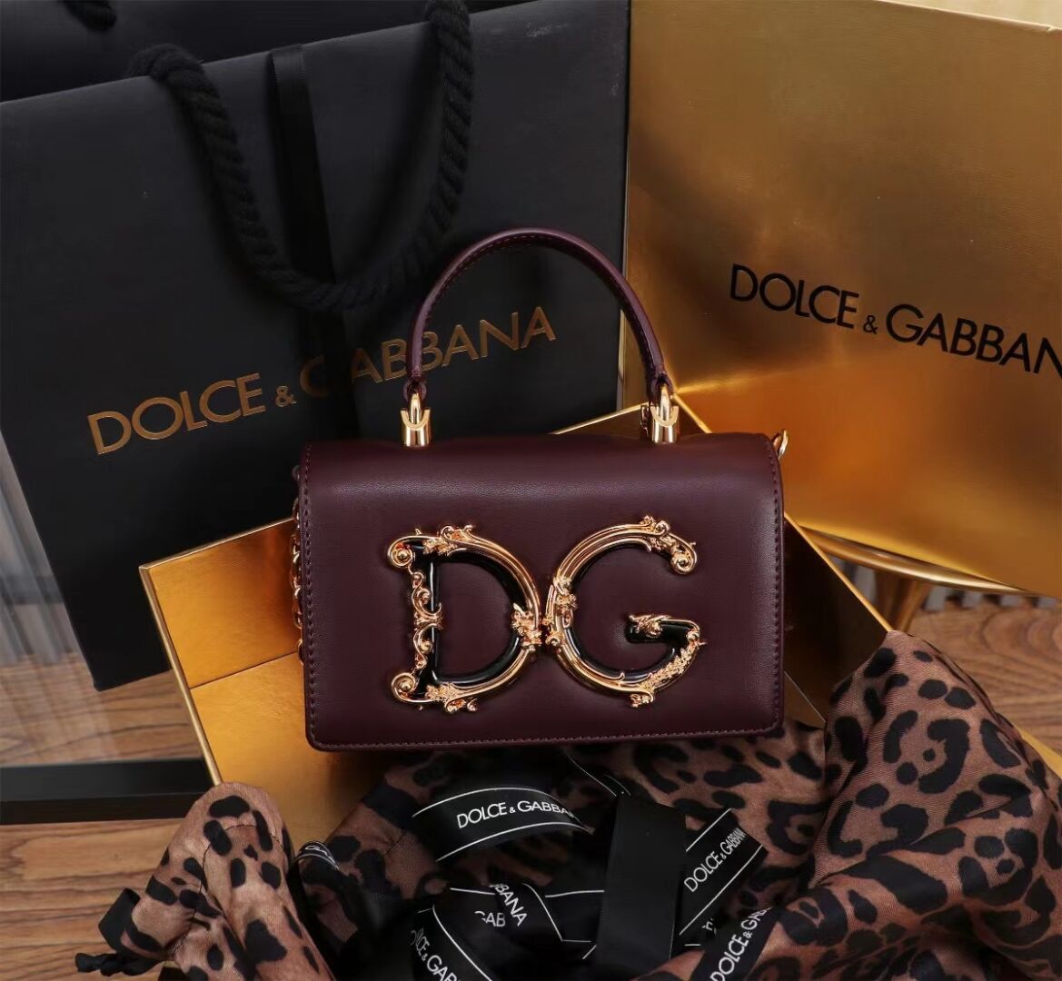 Dolce & Gabbana leather Shoulder Bag G6504 Burgundy Dolce & Gabbana leather Shoulder Bag G6504 Burgundy
