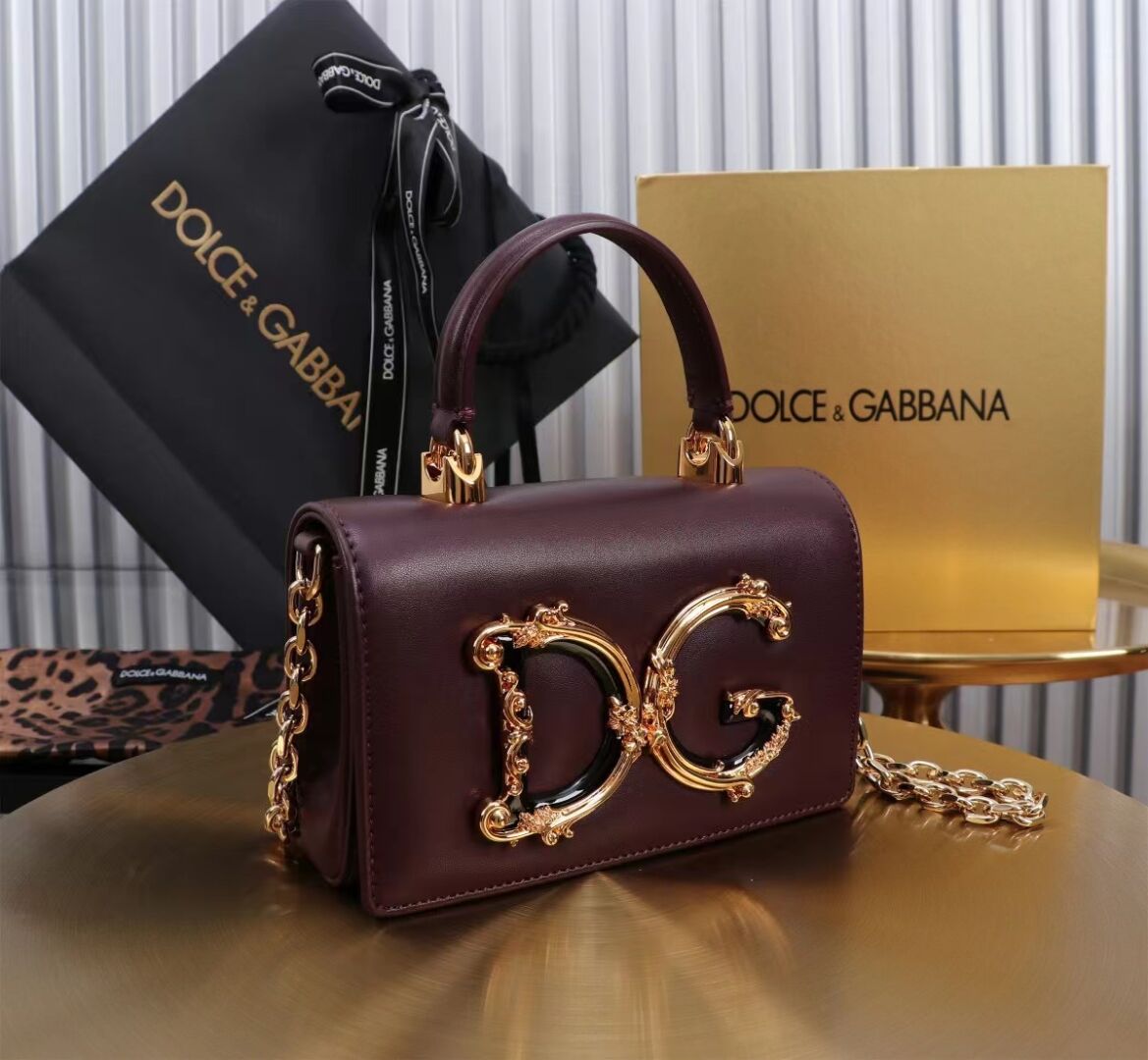Dolce & Gabbana leather Shoulder Bag G6504 Burgundy Dolce & Gabbana leather Shoulder Bag G6504 Burgundy