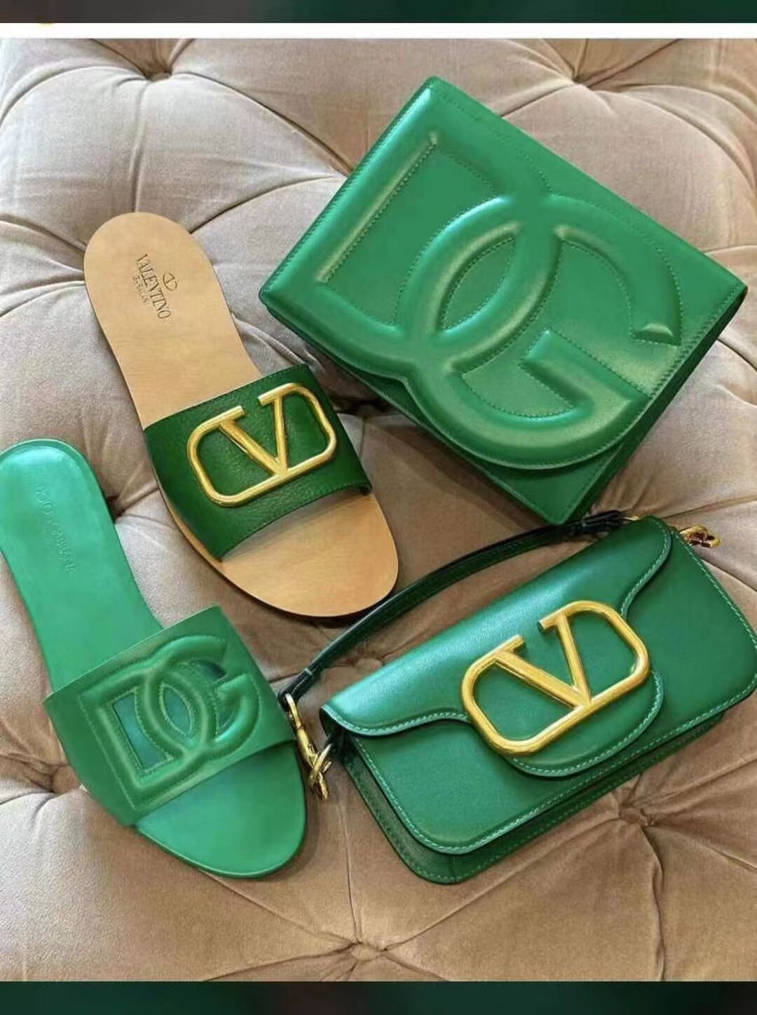 Dolce & Gabbana leather Shoulder Bag G6551 green Dolce & Gabbana leather Shoulder Bag G6551 green