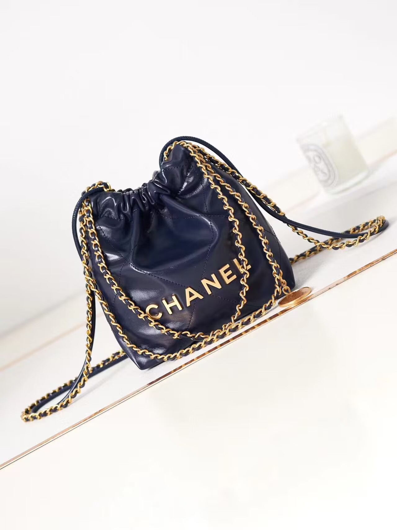 CHANEL 22 MINI HANDBAG AS3980 Navy CHANEL 22 MINI HANDBAG AS3980 Navy