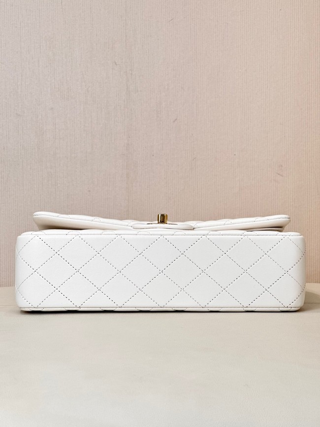 Chanel CLASSIC 11.12 HANDBAG Lambskin & Gold-Tone Metal A01112 white