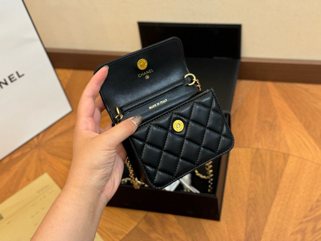Chanel Flap Lambskin mini Shoulder Bag Ap1628 black Chanel Flap Lambskin mini Shoulder Bag Ap1628 black