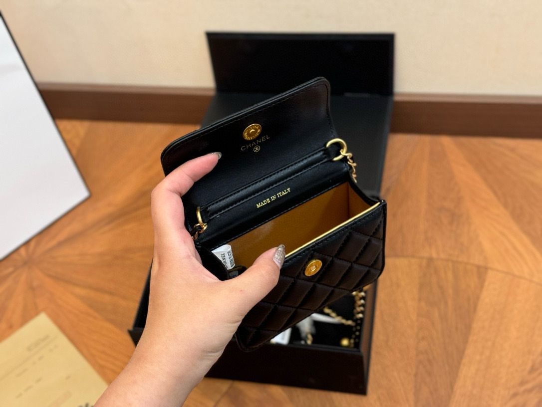 Chanel Flap Lambskin mini Shoulder Bag Ap1628 black Chanel Flap Lambskin mini Shoulder Bag Ap1628 black