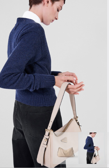 Prada Aimee medium leather shoulder bag 1BC229 Travertine Prada Aimee medium leather shoulder bag 1BC229 Travertine