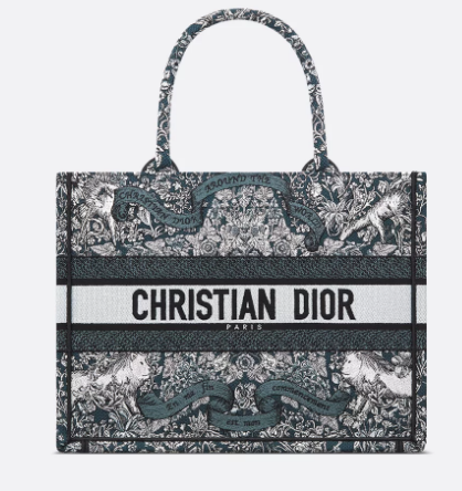 Medium Dior Book Tote Blue Embroidery with White Miss Dior Allover Embroidery M1296ZEDO Medium Dior Book Tote Blue Embroidery with White Miss Dior Allover Embroidery M1296ZEDO