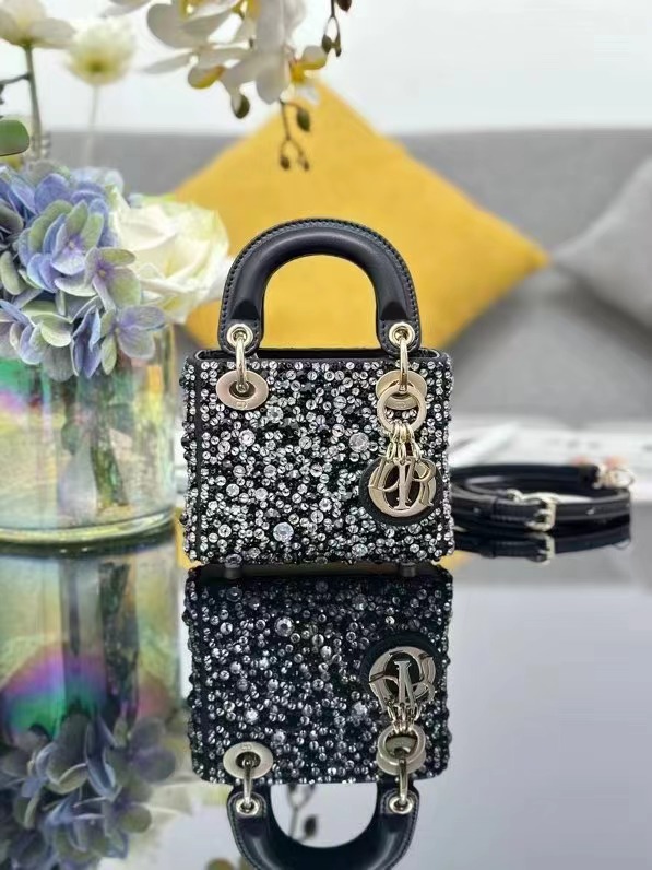 Mini Lady Dior Bag Cannage Lambskin M0505O-1 black Mini Lady Dior Bag Cannage Lambskin M0505O-1 black