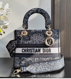 DIOR Medium atte Embroidery with Gold-Tone M0565OT-1 gray DIOR Medium atte Embroidery with Gold-Tone M0565OT-1 gray
