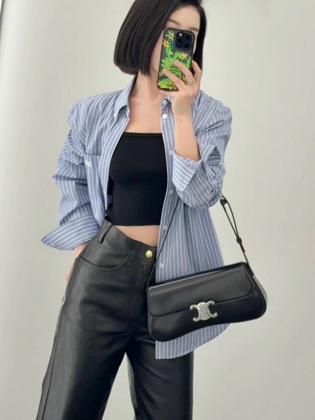 Celine MEDIUM CELINE LOLA BAG IN SHINY CALFSKIN 115533 BLACK