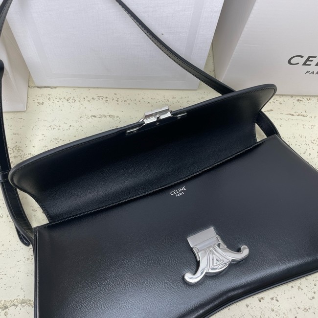 Celine MEDIUM CELINE LOLA BAG IN SHINY CALFSKIN 115533 BLACK