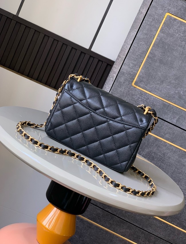Chanel Grained Calfskin Shoulder Bag AS5329 black