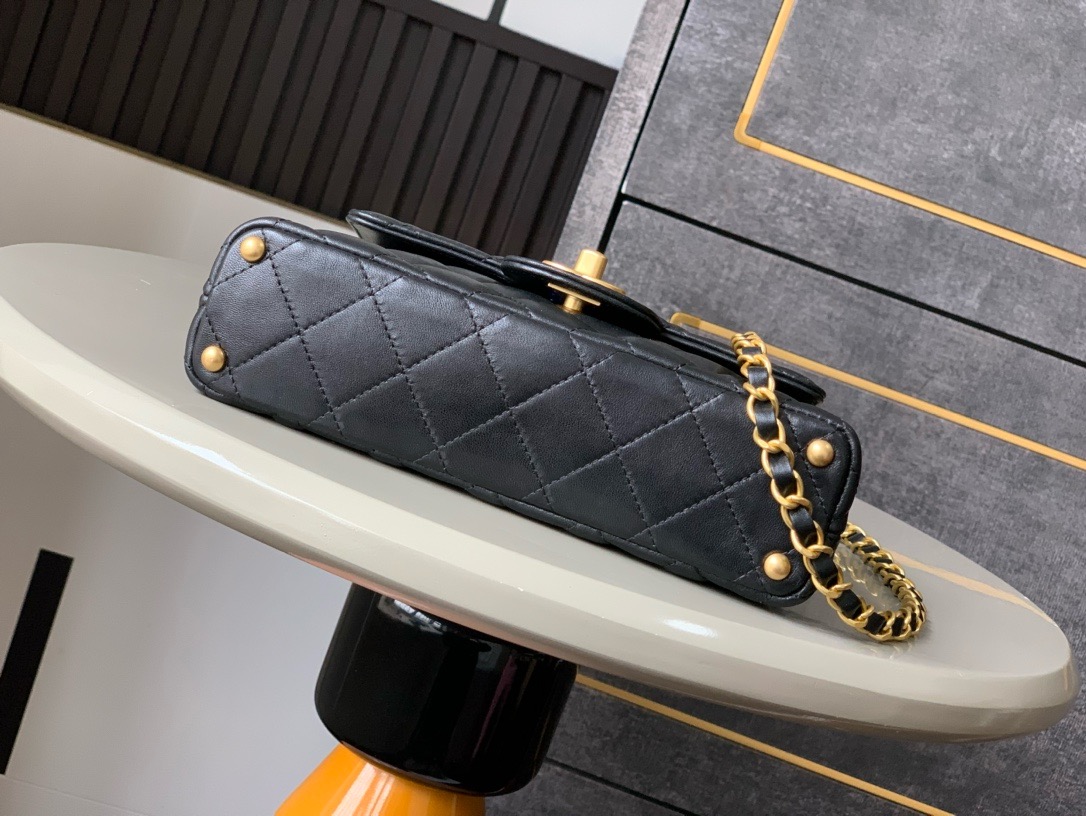Chanel SMALL FLAP BAG WITH TOP HANDLE AS5355 BLACK