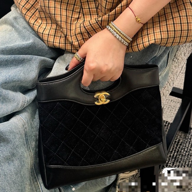 Chanel SUEDE mini 31 bag AP3656 black