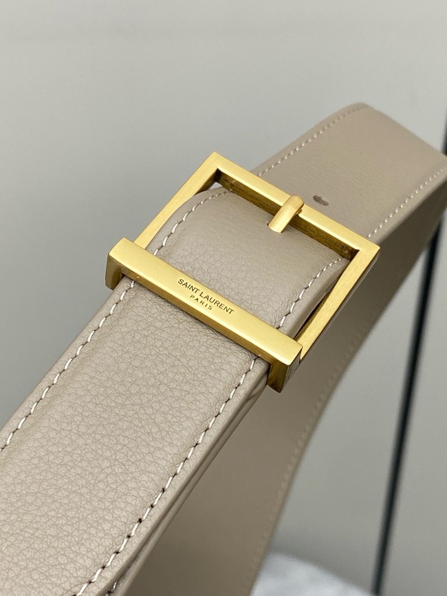 SAINT LAURENT LE 5 A 7 SUPPLE LARGE IN GRAINED LEATHER 753837 DUSTY GREY