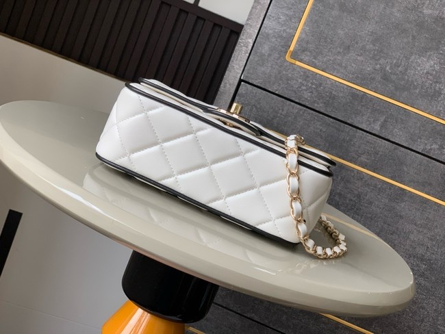 CHANEL MINI FLAP BAG Lambskin AS5151 White & Black