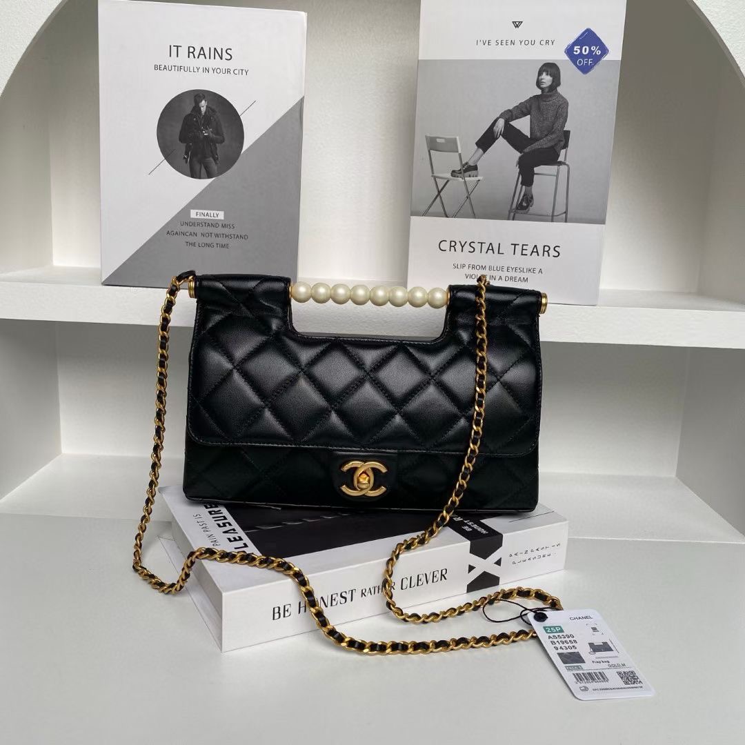 Chanel SMALL FLAP BAG WITH TOP HANDLE AS5390 black