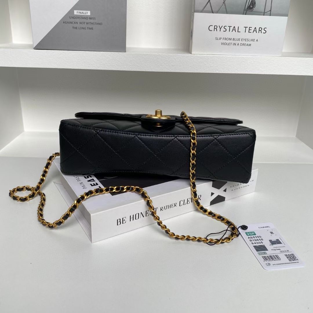 Chanel SMALL FLAP BAG WITH TOP HANDLE AS5390 black