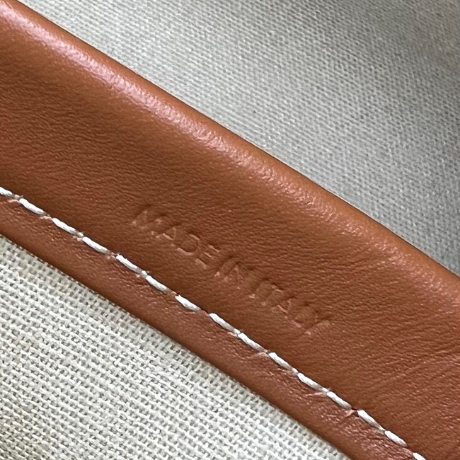 Celine SMALL CABAS THAIS IN TEXTILE WITH TRIOMPHE CANVAS PRINT AND CALFSKIN 199162 WHITE