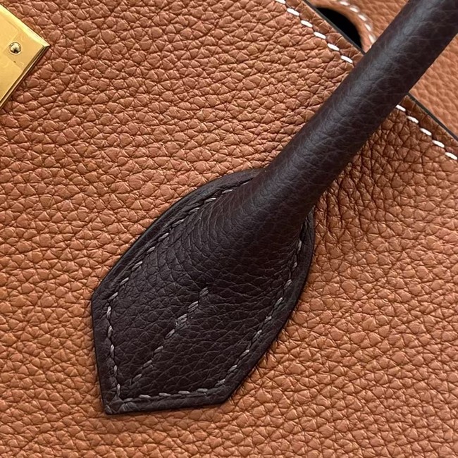 Hermes Birkin Tote Bag Original Togo Leather 6636 camel&coffce