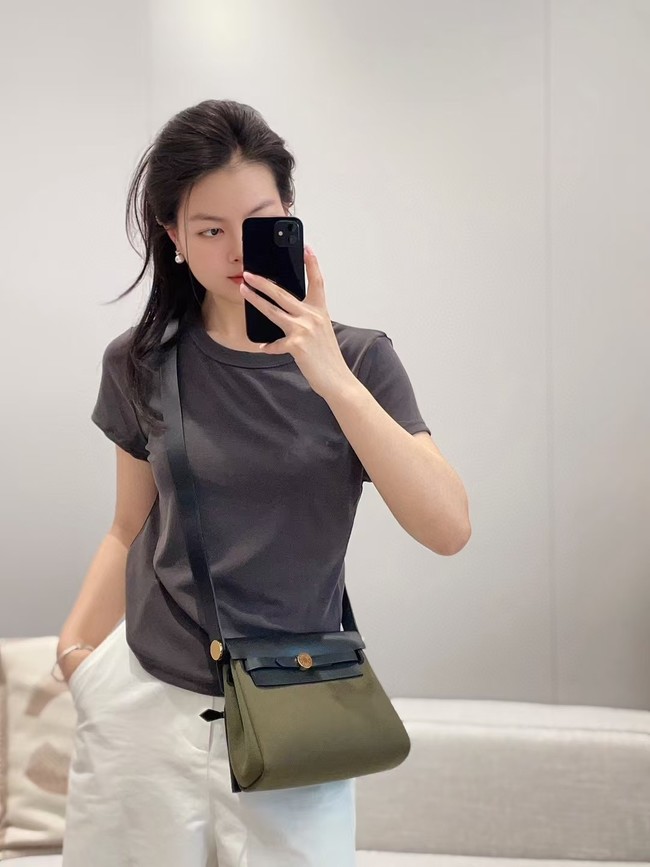 Hermes mini Herbag 20CM Original Canvas Leather & Calfskin 48888-3