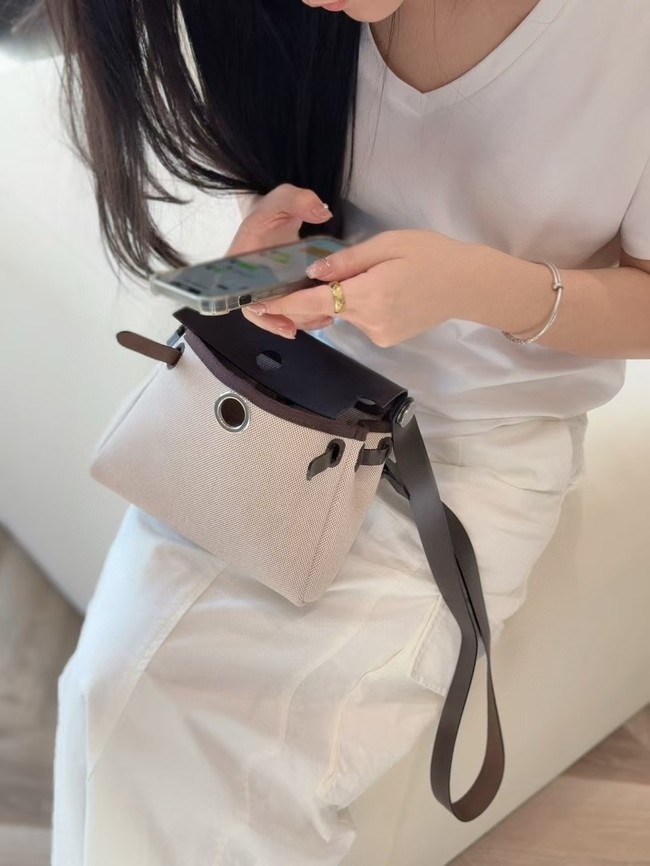 Hermes mini Herbag 20CM Original Canvas Leather & Calfskin 48888-5