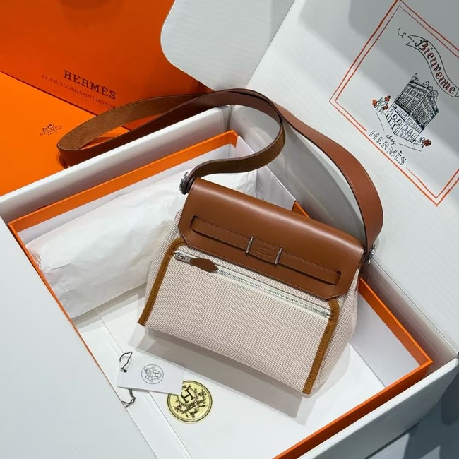Hermes mini Herbag 20CM Original Canvas Leather & Calfskin 48888-7