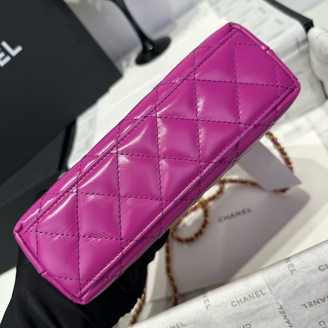 Chanel 23k Vintage Kelly Original Leather Top Handle Bag AS4416 purple