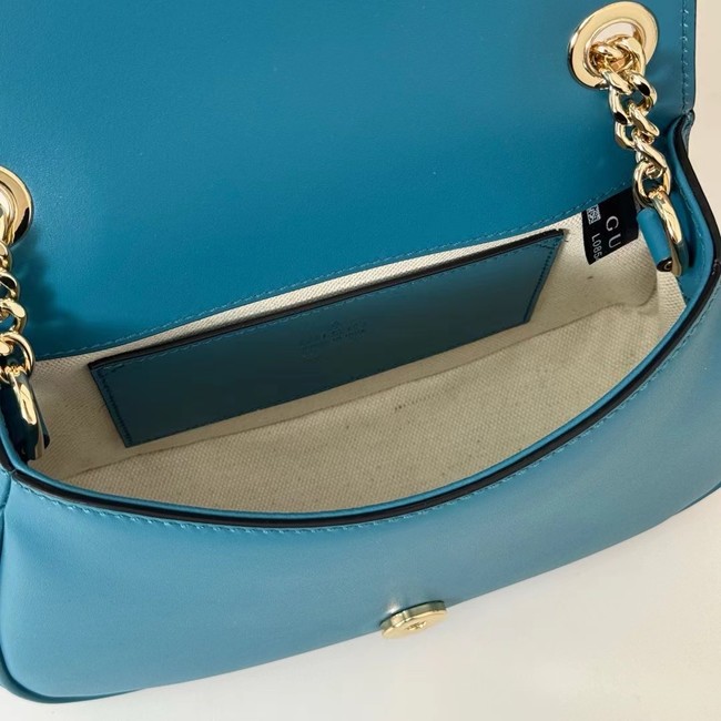 GUCCI BLONDIE SMALL SHOULDER BAG suede 815711 BLUE