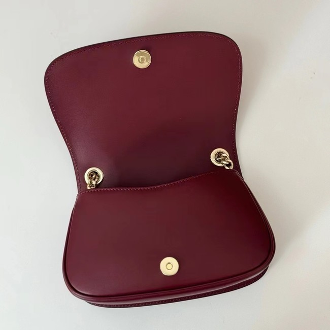 GUCCI BLONDIE SMALL SHOULDER BAG suede 815711 Rosso Ancora red