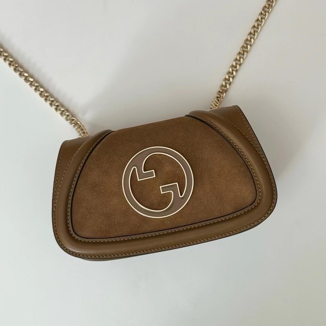 GUCCI BLONDIE SMALL SHOULDER BAG suede 815711 brown