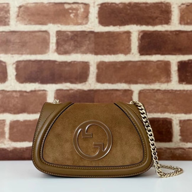 GUCCI BLONDIE SMALL SHOULDER BAG suede 815711 brown