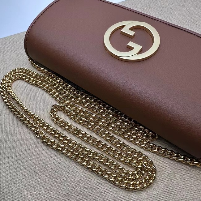GUCCI BLONDIE WALLET ON CHAIN 725215 Camel