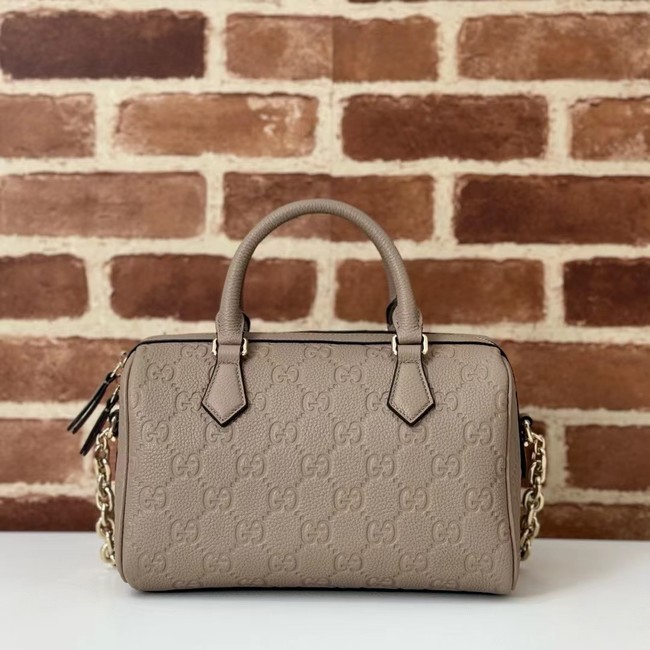 GUCCI GG EMBLEM MEDIUM BOSTON BAG 815255 Taupe