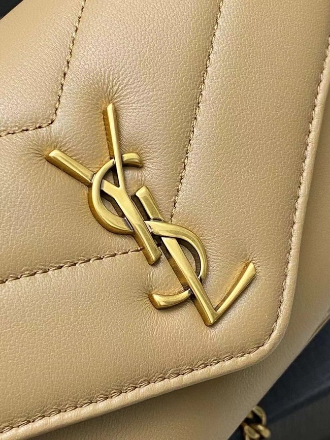 SAINT LAURENT LOULOU MINI IN LAMBSKIN 821749 NATURAL TAN