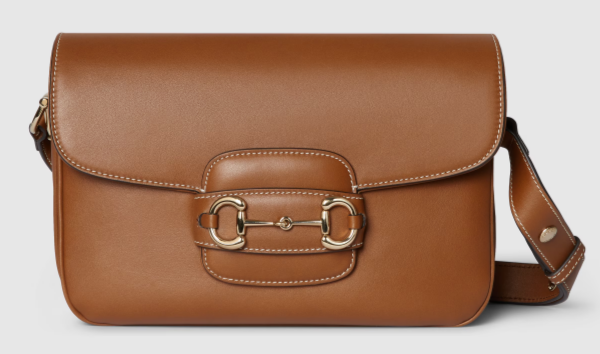 GUCCI HORSEBIT 1955 SOFT MEDIUM SHOULDER BAG 815178 Brown soft leather