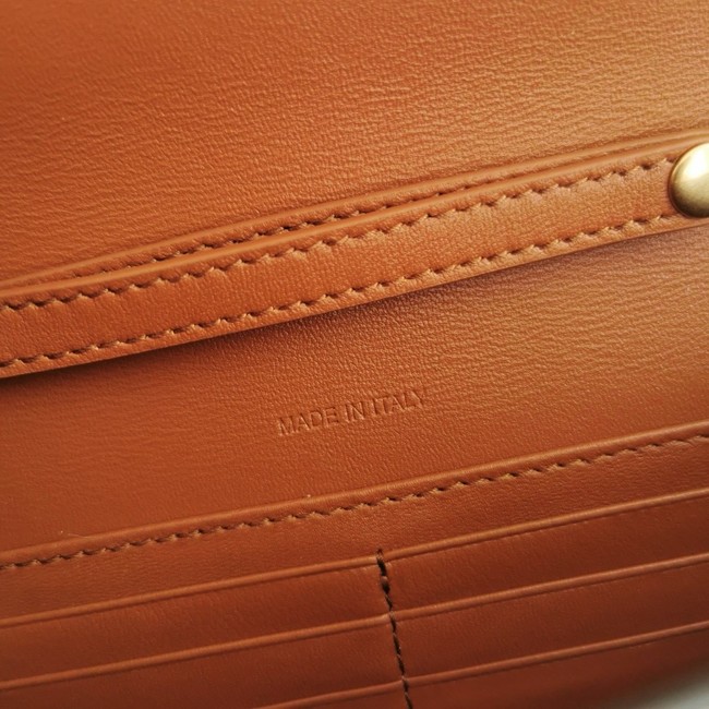 Celine WALLET ON CHAIN MARGO IN TRIOMPHE CANVAS AND CALFSKIN 10L033 TAN