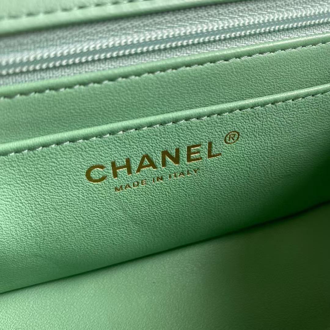 CHANEL CLASSIC 11.12 HANDBAG A01116 Light Green