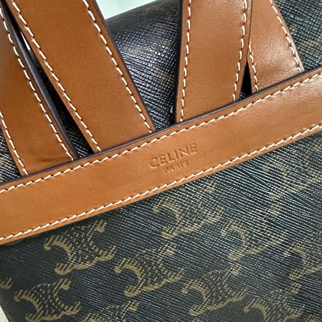 Celine BACKPACK CELINE BONNIE IN TRIOMPHE CANVAS AND LAMBSKIN 118703 TAN