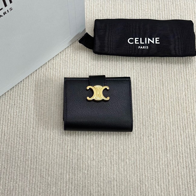 Celine FINE STRAP WALLET NINO IN SUPPLE GRAINED CALFSKIN 10M962 black 