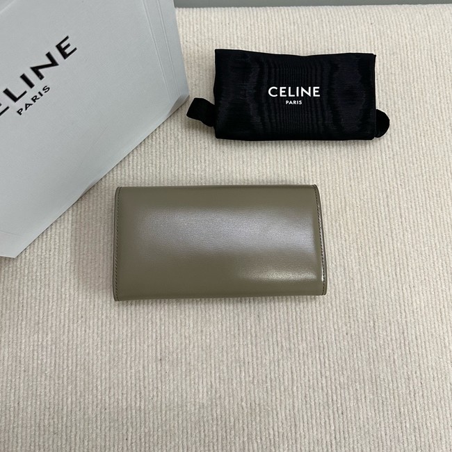 Celine LARGE WALLET TRIOMPHE IN SHINY CALFSKIN 10E313 dark green