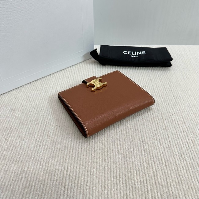 Celine MEDIUM STRAP WALLET NINO IN SUPPLE GRAINED CALFSKIN 10M912 TAN