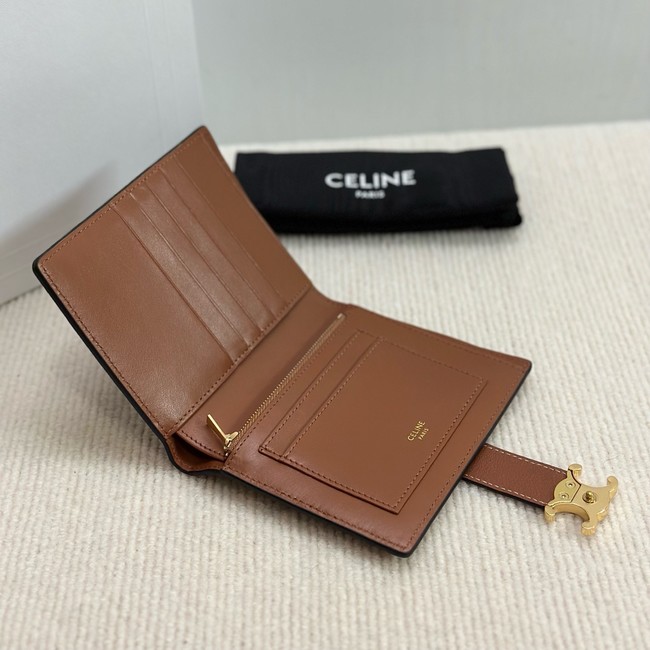 Celine MEDIUM STRAP WALLET NINO IN SUPPLE GRAINED CALFSKIN 10M912 TAN