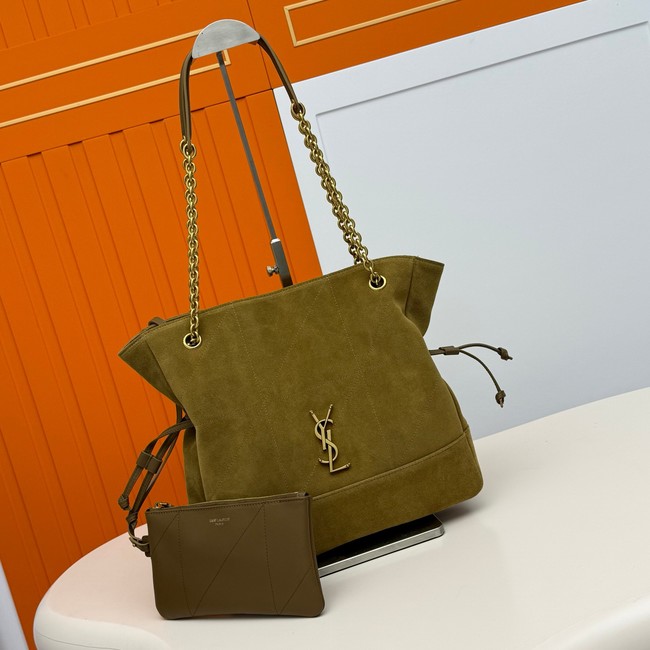 SAINT LAURENT JAMIE SHOPPING SMALL IN SUEDE 833948 GOLDEN LEAF
