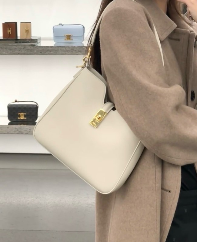 Celine SMALL CAMILLE 16 SOFT BAG IN SMOOTH CALFSKIN 120693 RICE