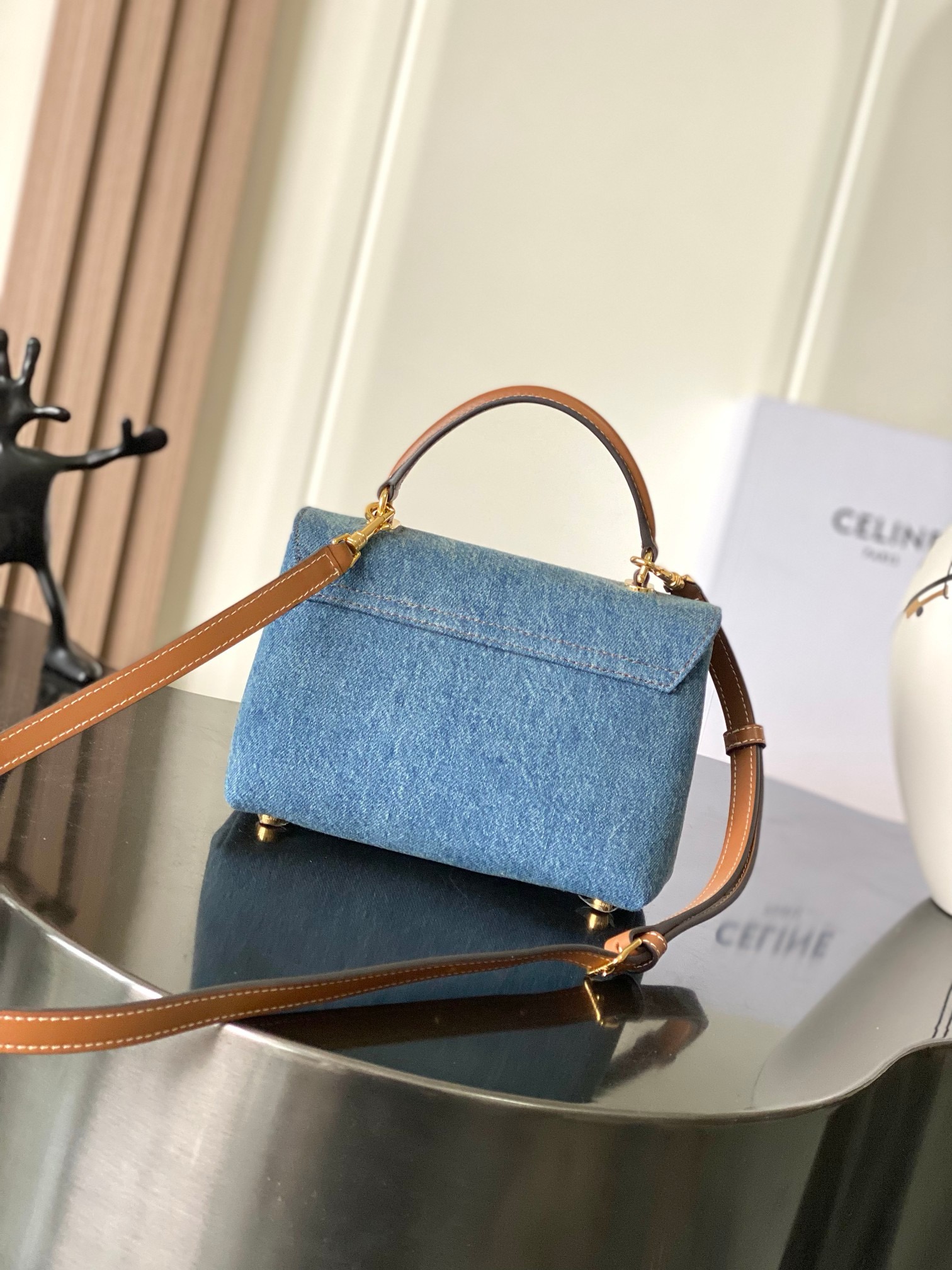Celine TEEN NINO BAG IN Denim 118113 blue