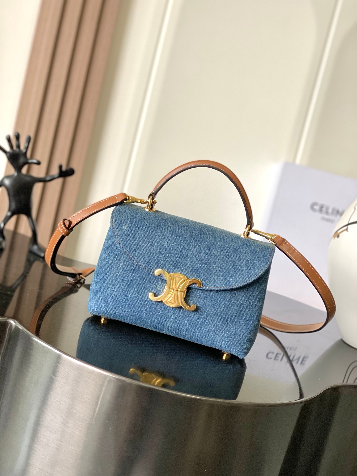 Celine TEEN NINO BAG IN Denim 118113 blue