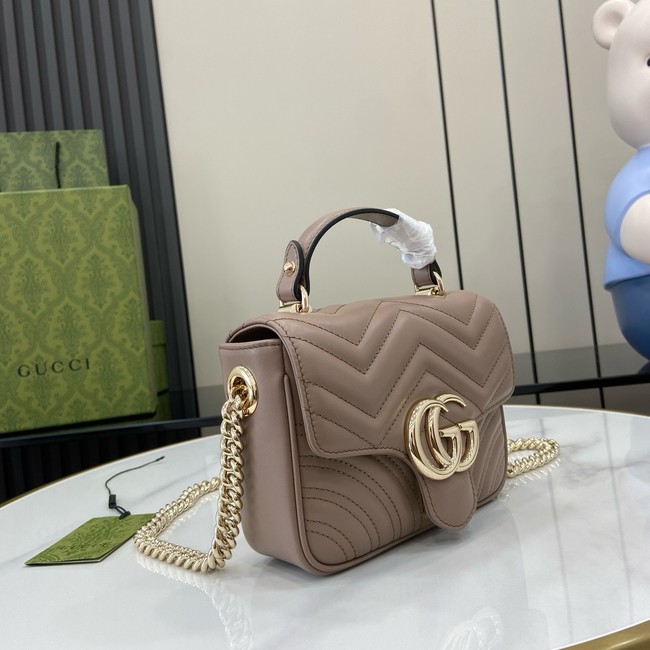 GUCCI GG MARMONT MINI TOP HANDLE BAG 811238 DARK PINK