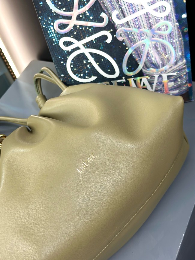 Loewe Napa Lamb Leather Flamenco Purse 80696 Khaki